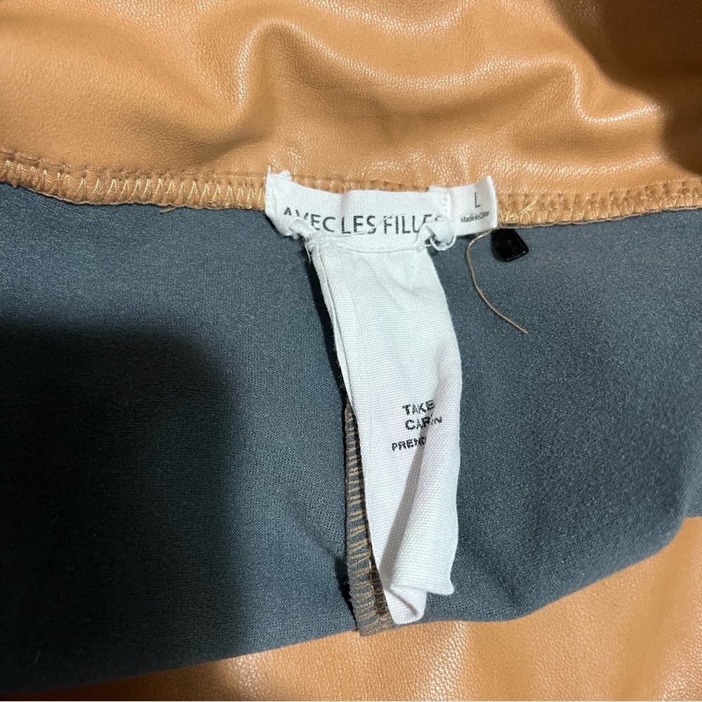 Avec Les Filles Faux Leather Leggings Size Large Biscotti Style 80156 - Picture 7 of 8